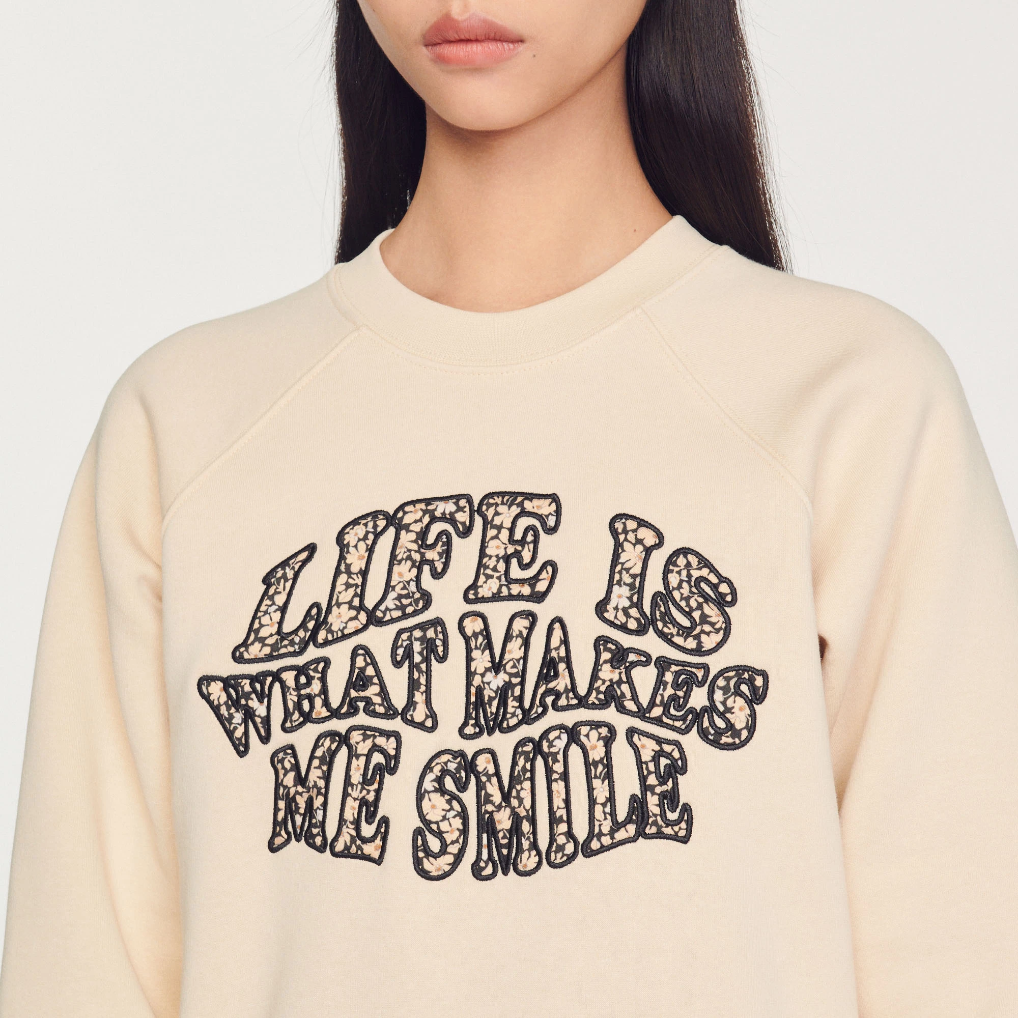 Coupon ???? Sandro Life Is What Makes Me Smile Sweatshirt Beige ???? 3 Coupon ???? Sandro Life Is What Makes Me Smile Sweatshirt Beige ???? - Image 3