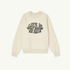 Coupon ???? Sandro Life Is What Makes Me Smile Sweatshirt Beige ???? 13 Coupon ???? Sandro Life Is What Makes Me Smile Sweatshirt Beige ???? -Sandro Shop Sandro SFPSW00515 16 V P
