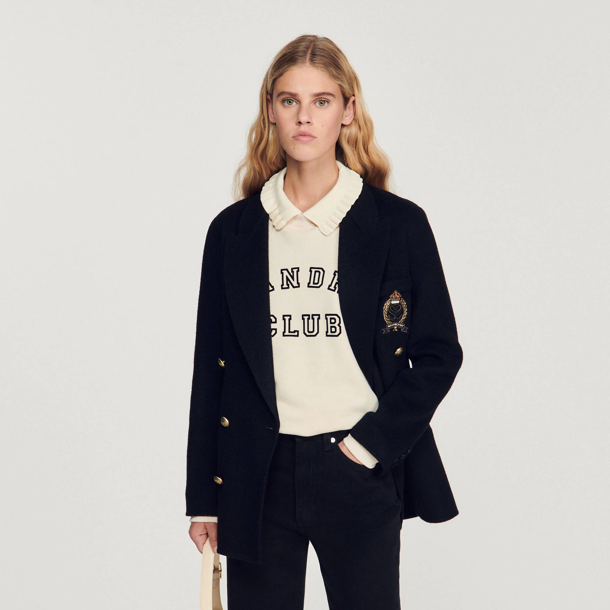 Top 10 ???? Sandro Oversized Sweatshirt With ???? Shirt Collar Beige ✨ 1 Top 10 ???? Sandro Oversized Sweatshirt With ???? Shirt Collar Beige ✨