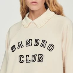 Top 10 ???? Sandro Oversized Sweatshirt With ???? Shirt Collar Beige ✨ 9 Top 10 ???? Sandro Oversized Sweatshirt With ???? Shirt Collar Beige ✨ -Sandro Shop Sandro SFPSW00516 16 V 3