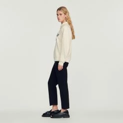 Top 10 ???? Sandro Oversized Sweatshirt With ???? Shirt Collar Beige ✨ 12 Top 10 ???? Sandro Oversized Sweatshirt With ???? Shirt Collar Beige ✨ -Sandro Shop Sandro SFPSW00516 16 V 6