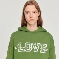New ⭐ Sandro Love Community Hoodie Green ???? -Sandro Shop Sandro SFPSW00537 80 V 3