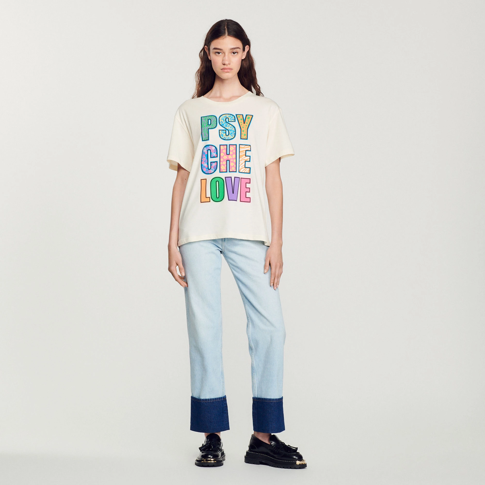 Coupon ???? Sandro PSYCHE LOVE T-shirt Ecru ???? 2 Coupon ???? Sandro PSYCHE LOVE T-shirt Ecru ???? - Image 2