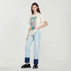 Coupon ???? Sandro PSYCHE LOVE T-shirt Ecru ???? 10 Coupon ???? Sandro PSYCHE LOVE T-shirt Ecru ???? -Sandro Shop Sandro SFPTS01073 11 V 4