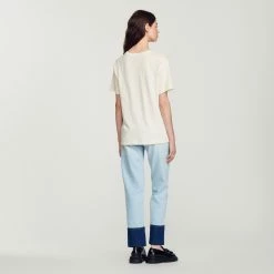 Coupon ???? Sandro PSYCHE LOVE T-shirt Ecru ???? 11 Coupon ???? Sandro PSYCHE LOVE T-shirt Ecru ???? -Sandro Shop Sandro SFPTS01073 11 V 5