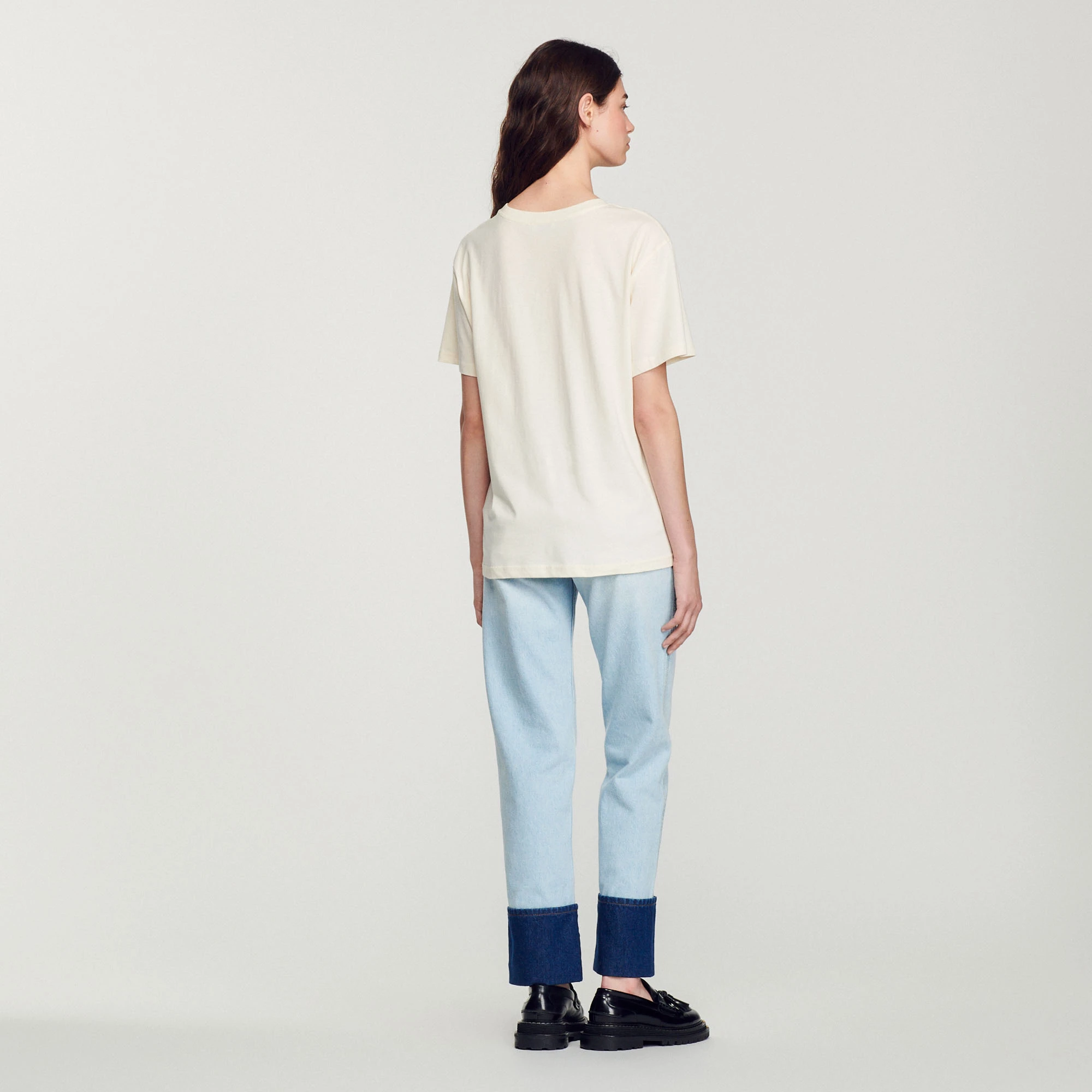 Coupon ???? Sandro PSYCHE LOVE T-shirt Ecru ???? 5 Coupon ???? Sandro PSYCHE LOVE T-shirt Ecru ???? - Image 5