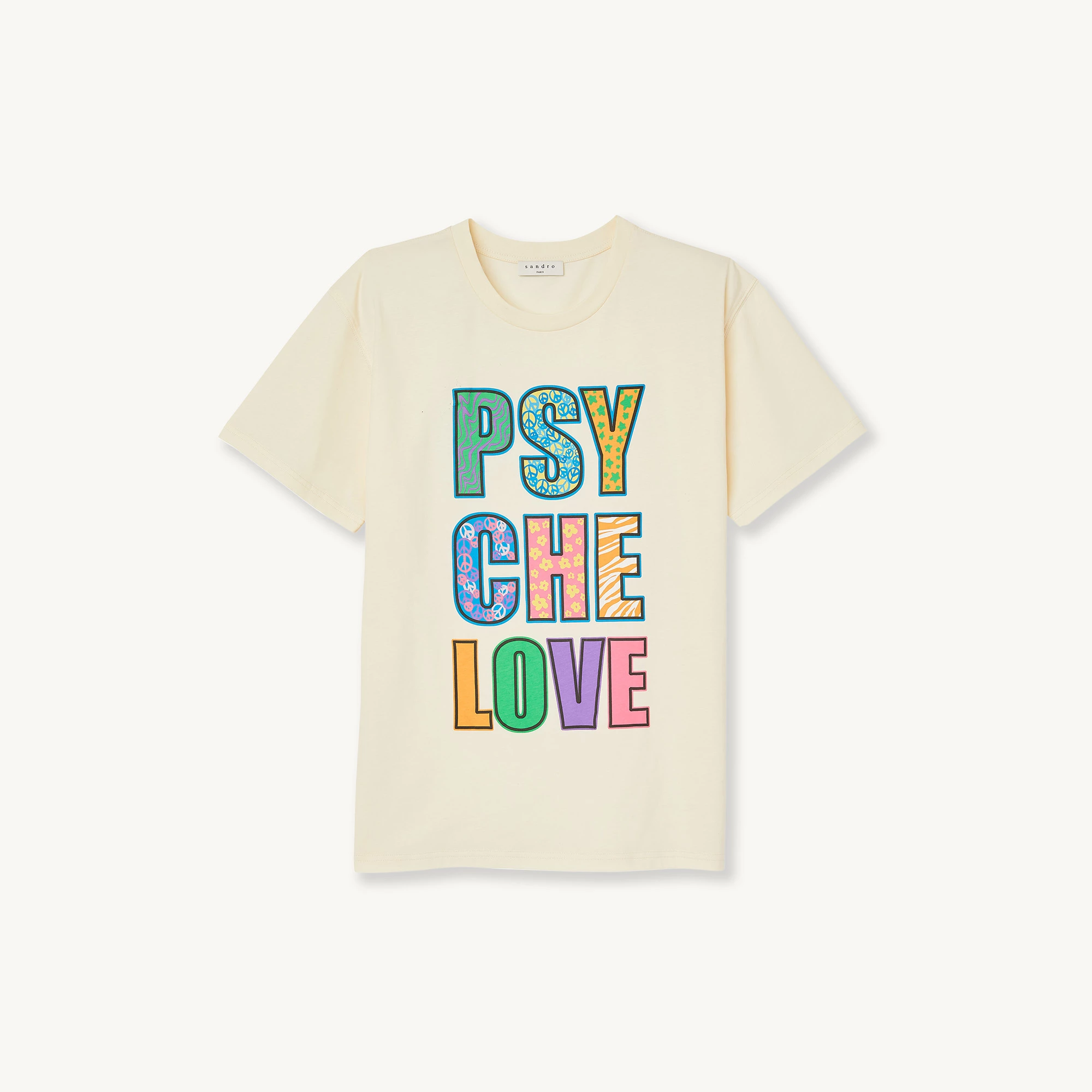 Coupon ???? Sandro PSYCHE LOVE T-shirt Ecru ???? 7 Coupon ???? Sandro PSYCHE LOVE T-shirt Ecru ???? - Image 7