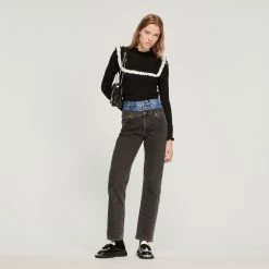 Sandro Shop 23 Cheap ???? Sandro Two-tone Top Black ????