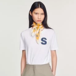 Hot Sale ???? Sandro S Patch T-shirt White ✔️