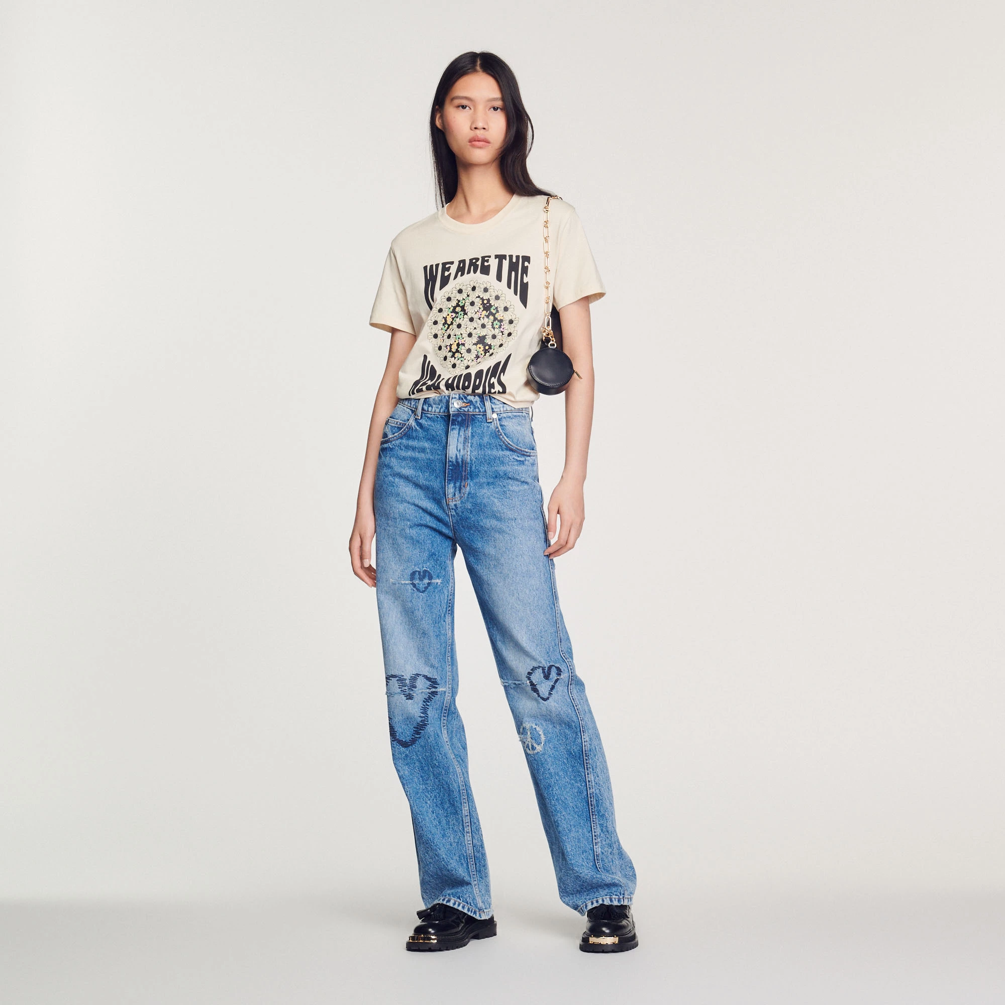 Discount ???? Sandro We Are The New Hippies T-shirt Ecru ???? 1 Discount ???? Sandro We Are The New Hippies T-shirt Ecru ????