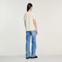 Discount ???? Sandro We Are The New Hippies T-shirt Ecru ???? 11 Discount ???? Sandro We Are The New Hippies T-shirt Ecru ???? -Sandro Shop Sandro SFPTS01159 11 V 5