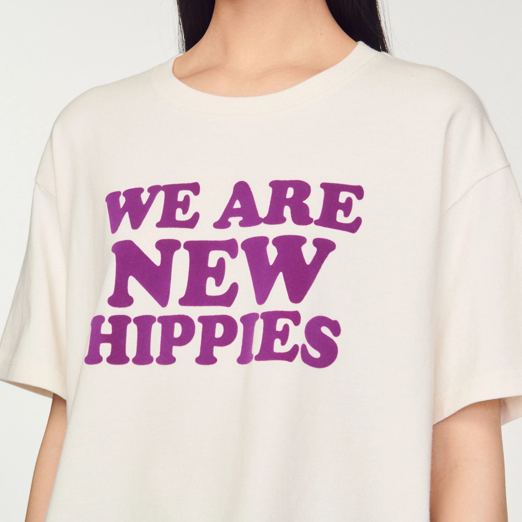 Buy ✔️ Sandro Cropped We Are The New Hippies T-shirt Ecru ???? 3 Buy ✔️ Sandro Cropped We Are The New Hippies T-shirt Ecru ???? - Image 3