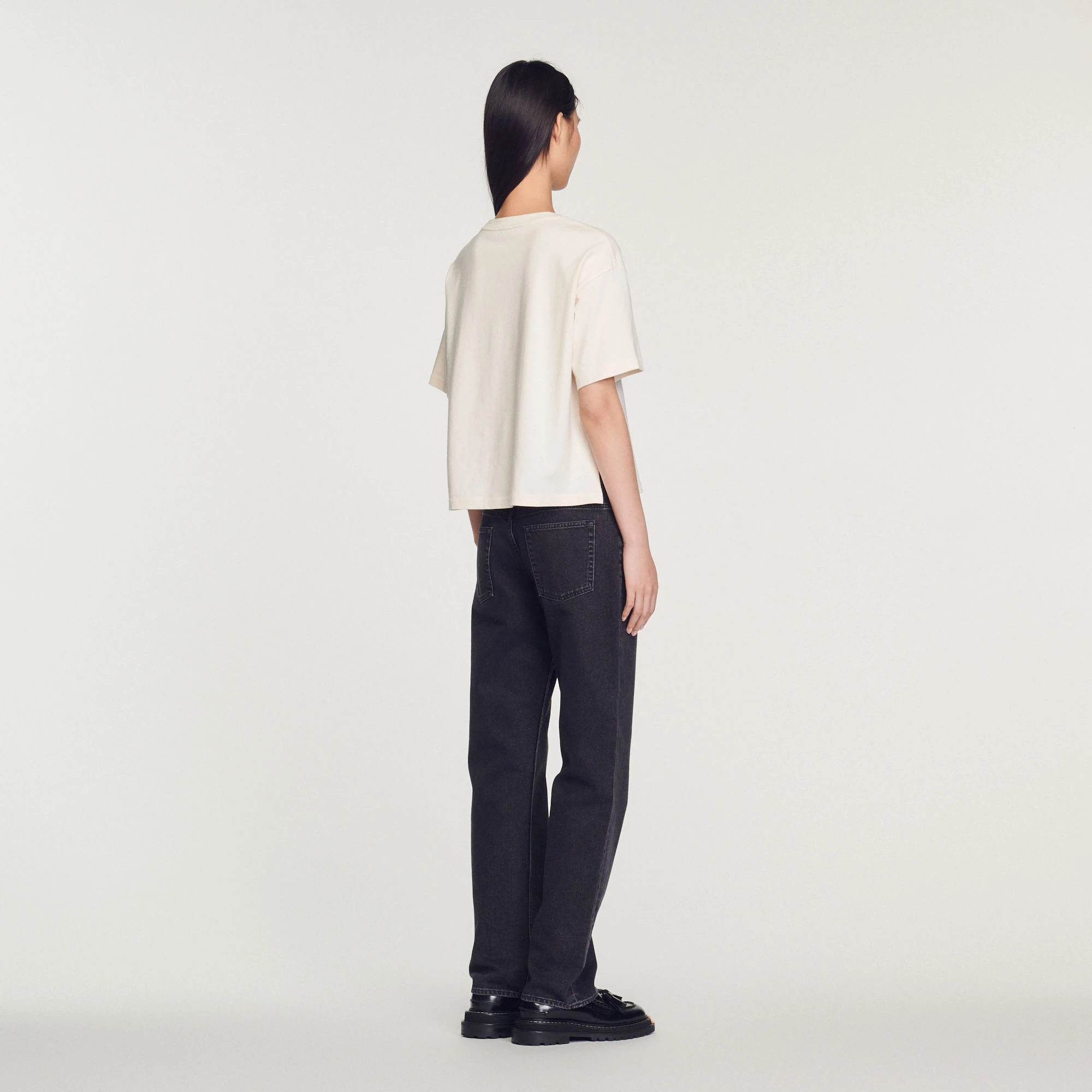 Buy ✔️ Sandro Cropped We Are The New Hippies T-shirt Ecru ???? 5 Buy ✔️ Sandro Cropped We Are The New Hippies T-shirt Ecru ???? - Image 5