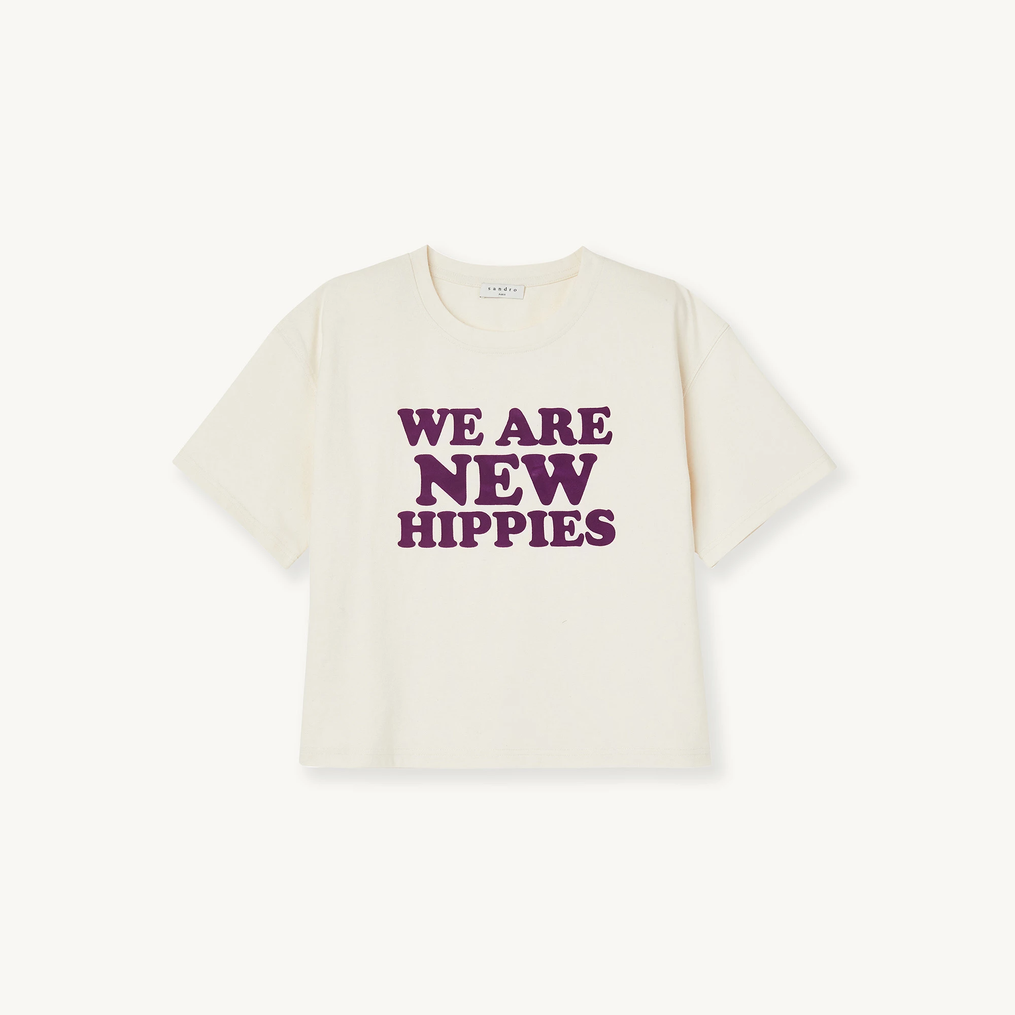 Buy ✔️ Sandro Cropped We Are The New Hippies T-shirt Ecru ???? 7 Buy ✔️ Sandro Cropped We Are The New Hippies T-shirt Ecru ???? - Image 7