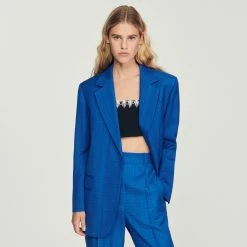 Best Pirce ✔️ Sandro Oversized Tailored Jacket Electric Blue ????