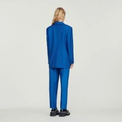 Best Pirce ✔️ Sandro Oversized Tailored Jacket Electric Blue ???? -Sandro Shop Sandro SFPVE00652 D279 V 5