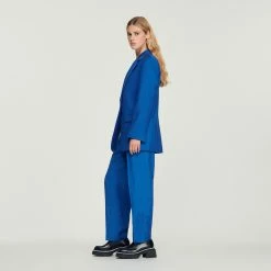 Best Pirce ✔️ Sandro Oversized Tailored Jacket Electric Blue ???? -Sandro Shop Sandro SFPVE00652 D279 V 6