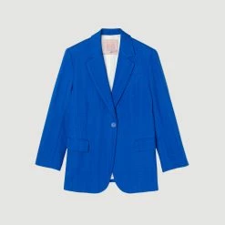 Best Pirce ✔️ Sandro Oversized Tailored Jacket Electric Blue ???? -Sandro Shop Sandro SFPVE00652 D279 V P
