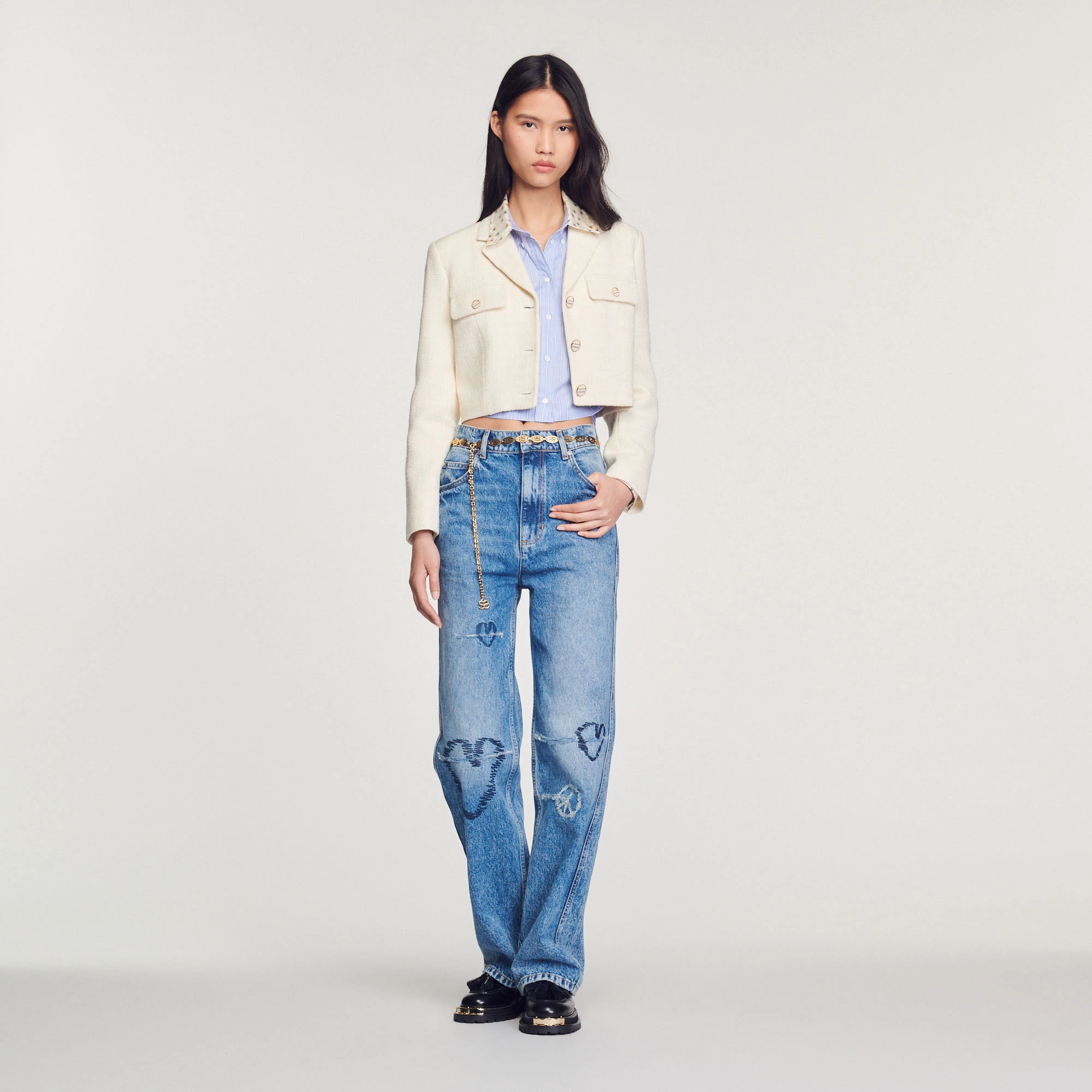 Coupon ???? Sandro Cropped Tweed Button-up Jacket Ecru ???? 1 Coupon ???? Sandro Cropped Tweed Button-up Jacket Ecru ????