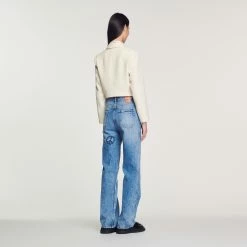 Coupon ???? Sandro Cropped Tweed Button-up Jacket Ecru ???? 11 Coupon ???? Sandro Cropped Tweed Button-up Jacket Ecru ???? -Sandro Shop Sandro SFPVE00704 11 V 5