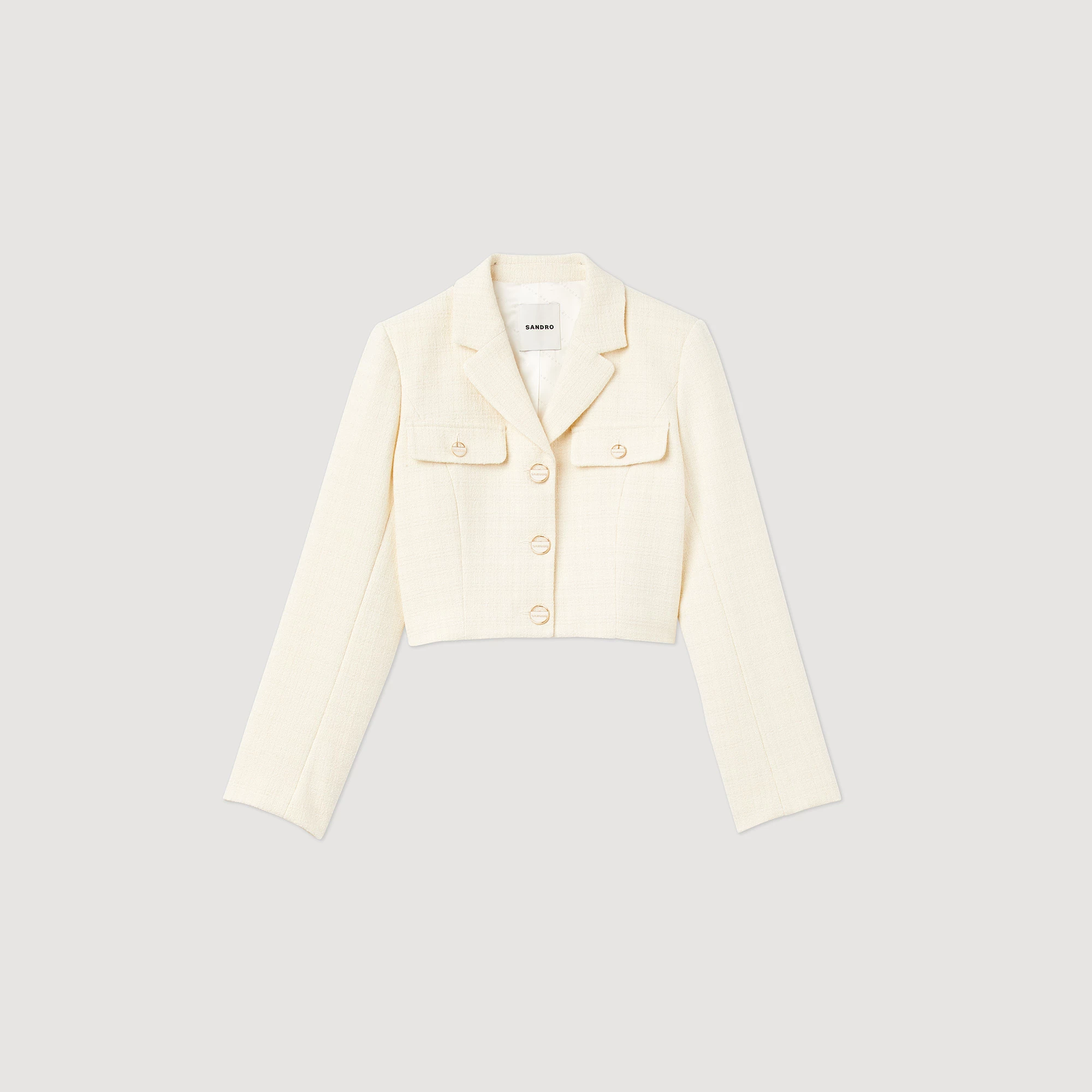 Coupon ???? Sandro Cropped Tweed Button-up Jacket Ecru ???? 7 Coupon ???? Sandro Cropped Tweed Button-up Jacket Ecru ???? - Image 7