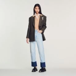 Top 10 ✨ Sandro Tailored Jacket With Embellished Brooch Brown ❤️ 10 Top 10 ✨ Sandro Tailored Jacket With Embellished Brooch Brown ❤️ -Sandro Shop Sandro SFPVE00707 G023 V 4