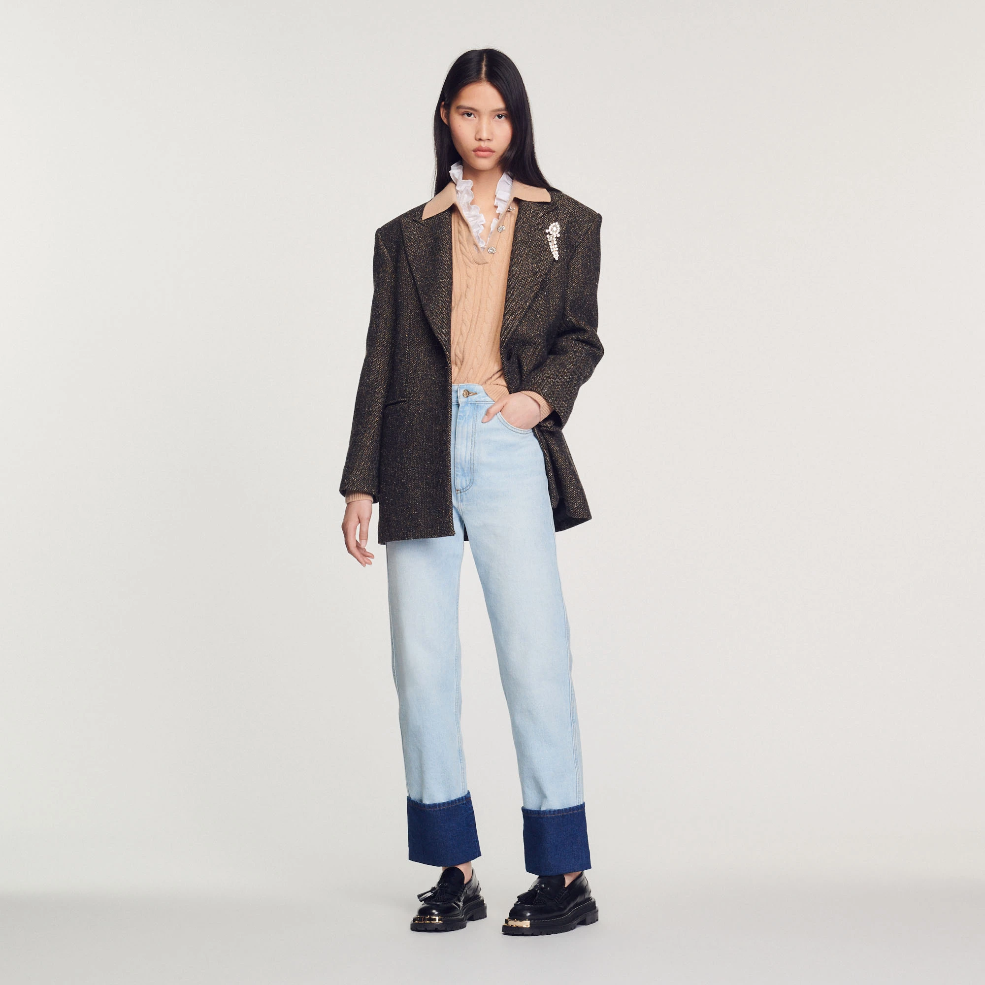 Top 10 ✨ Sandro Tailored Jacket With Embellished Brooch Brown ❤️ 4 Top 10 ✨ Sandro Tailored Jacket With Embellished Brooch Brown ❤️ - Image 4