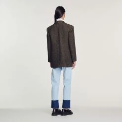 Top 10 ✨ Sandro Tailored Jacket With Embellished Brooch Brown ❤️ 11 Top 10 ✨ Sandro Tailored Jacket With Embellished Brooch Brown ❤️ -Sandro Shop Sandro SFPVE00707 G023 V 5