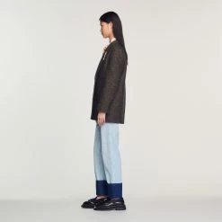 Top 10 ✨ Sandro Tailored Jacket With Embellished Brooch Brown ❤️ 12 Top 10 ✨ Sandro Tailored Jacket With Embellished Brooch Brown ❤️ -Sandro Shop Sandro SFPVE00707 G023 V 6