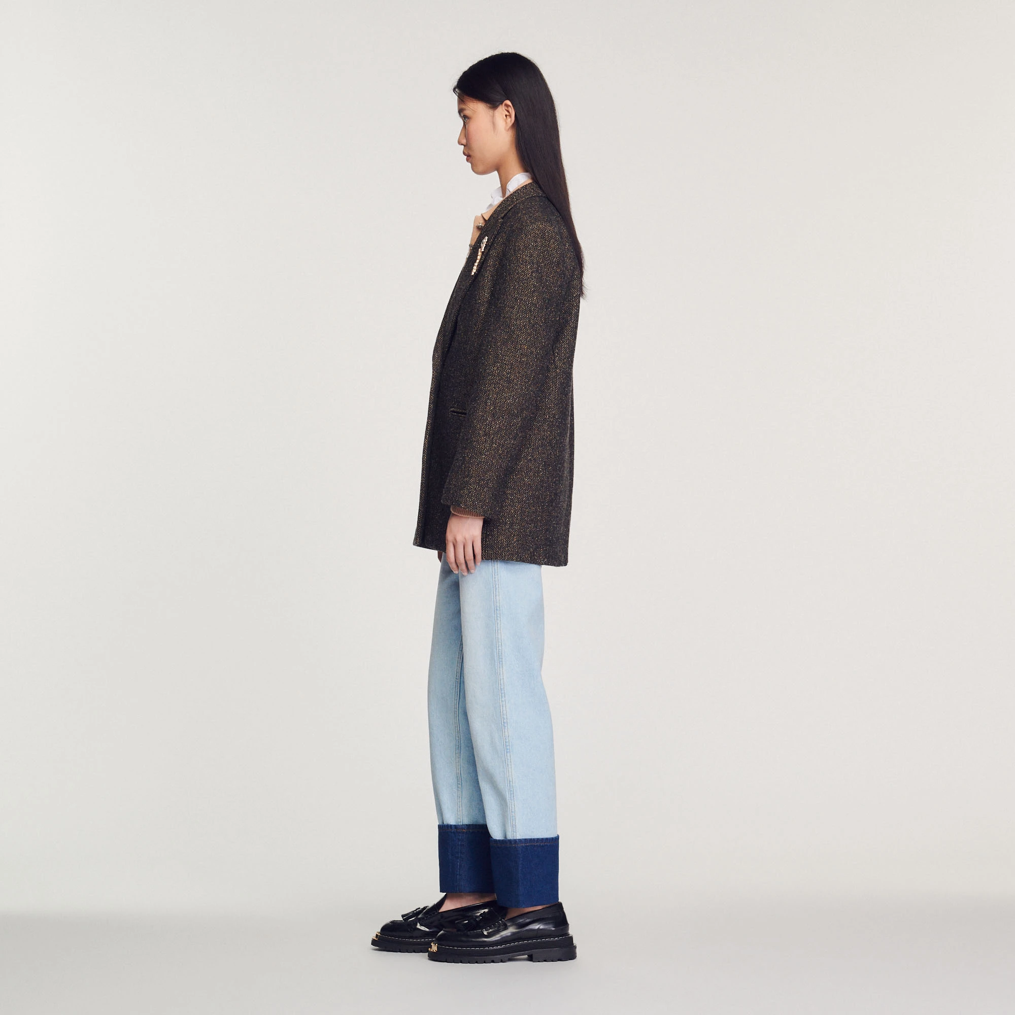 Top 10 ✨ Sandro Tailored Jacket With Embellished Brooch Brown ❤️ 6 Top 10 ✨ Sandro Tailored Jacket With Embellished Brooch Brown ❤️ - Image 6