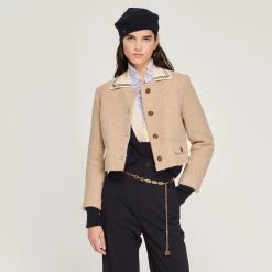 Sandro Shop 29 Budget ???? Sandro Tweed Jacket Sand ????