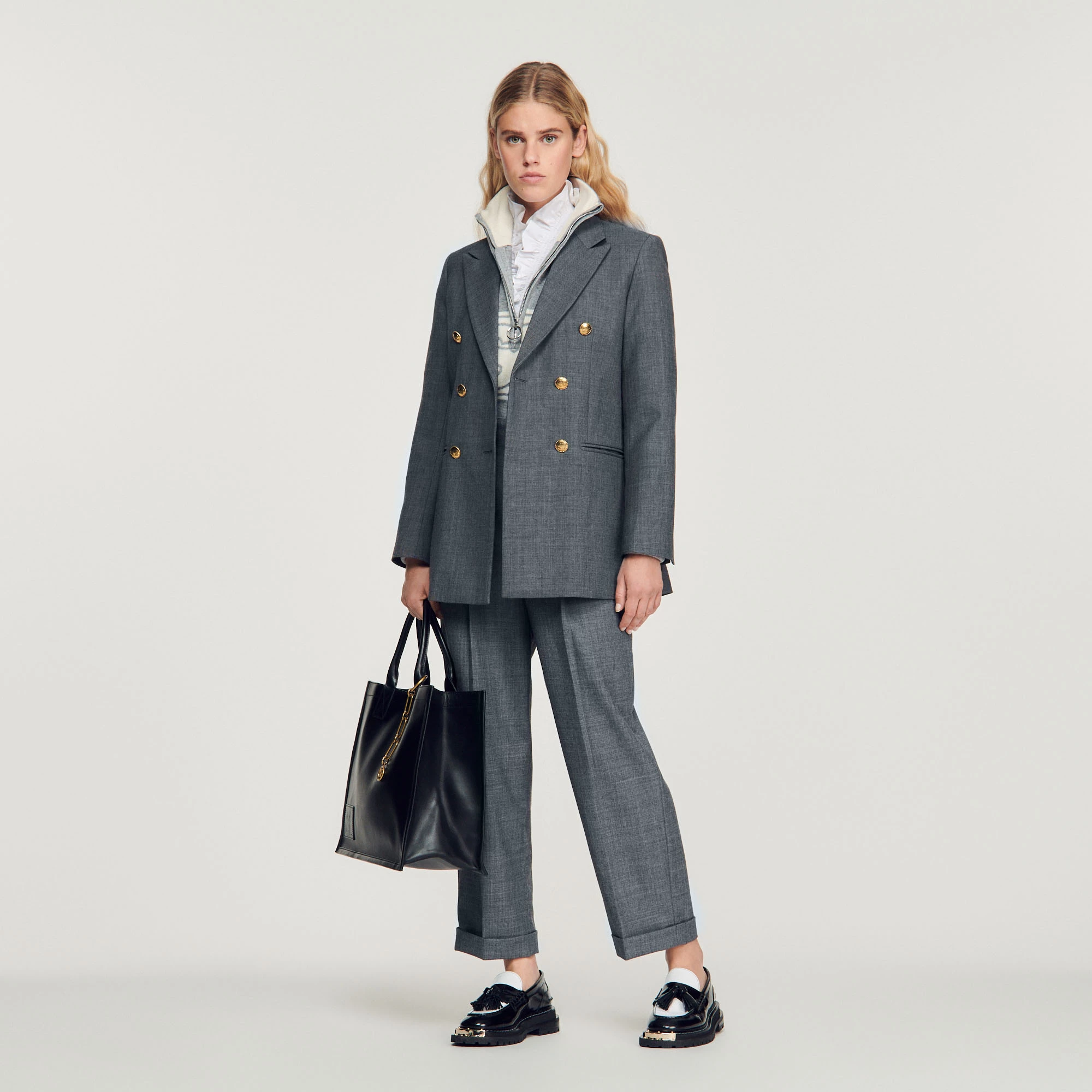 Cheap ???? Sandro Double-breasted Tailored Jacket Dark Grey ???? 1 Cheap ???? Sandro Double-breasted Tailored Jacket Dark Grey ????