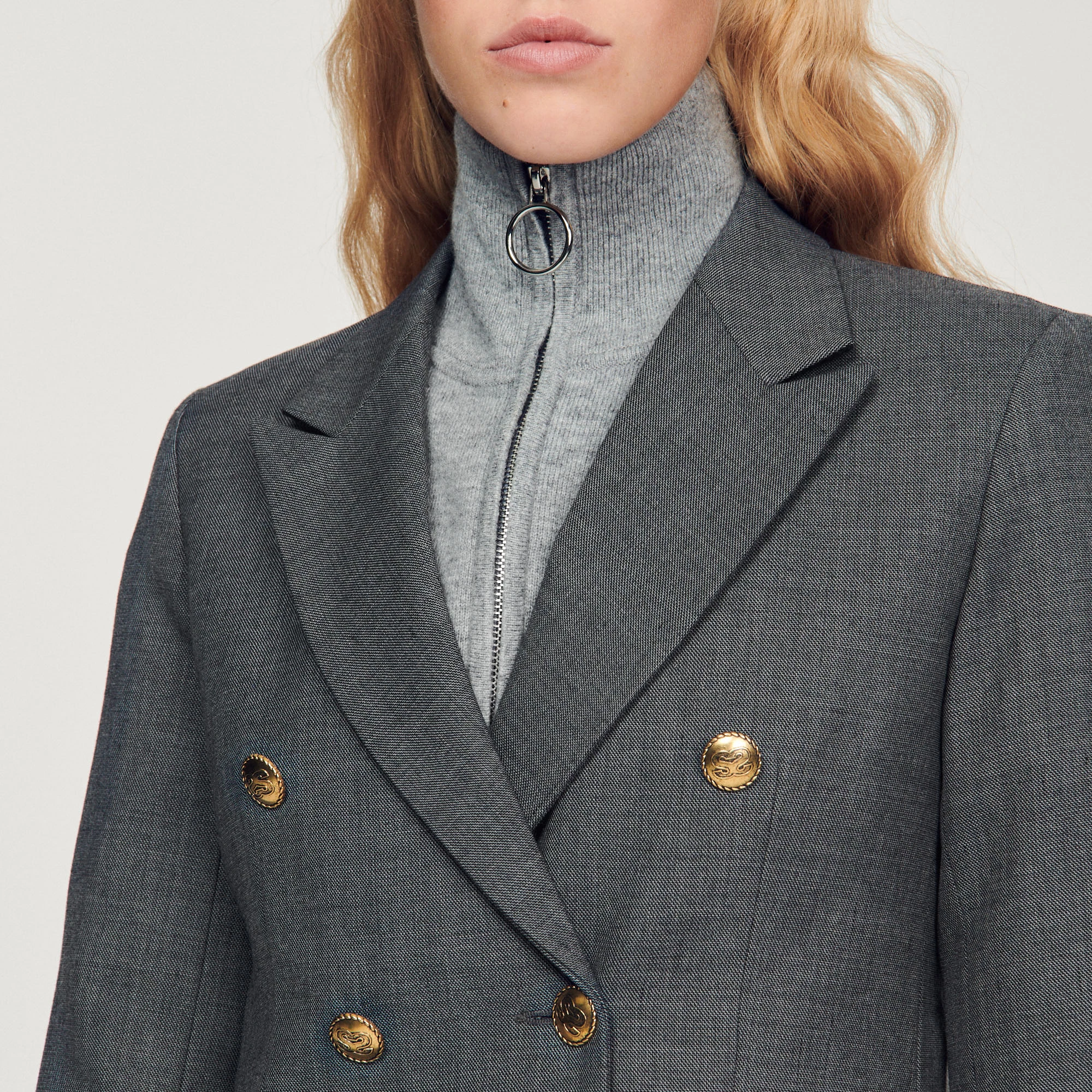 Cheap ???? Sandro Double-breasted Tailored Jacket Dark Grey ???? 3 Cheap ???? Sandro Double-breasted Tailored Jacket Dark Grey ???? - Image 3