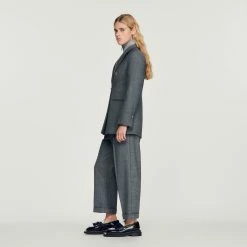 Cheap ???? Sandro Double-breasted Tailored Jacket Dark Grey ???? 12 Cheap ???? Sandro Double-breasted Tailored Jacket Dark Grey ???? -Sandro Shop Sandro SFPVE00744 240 V 6