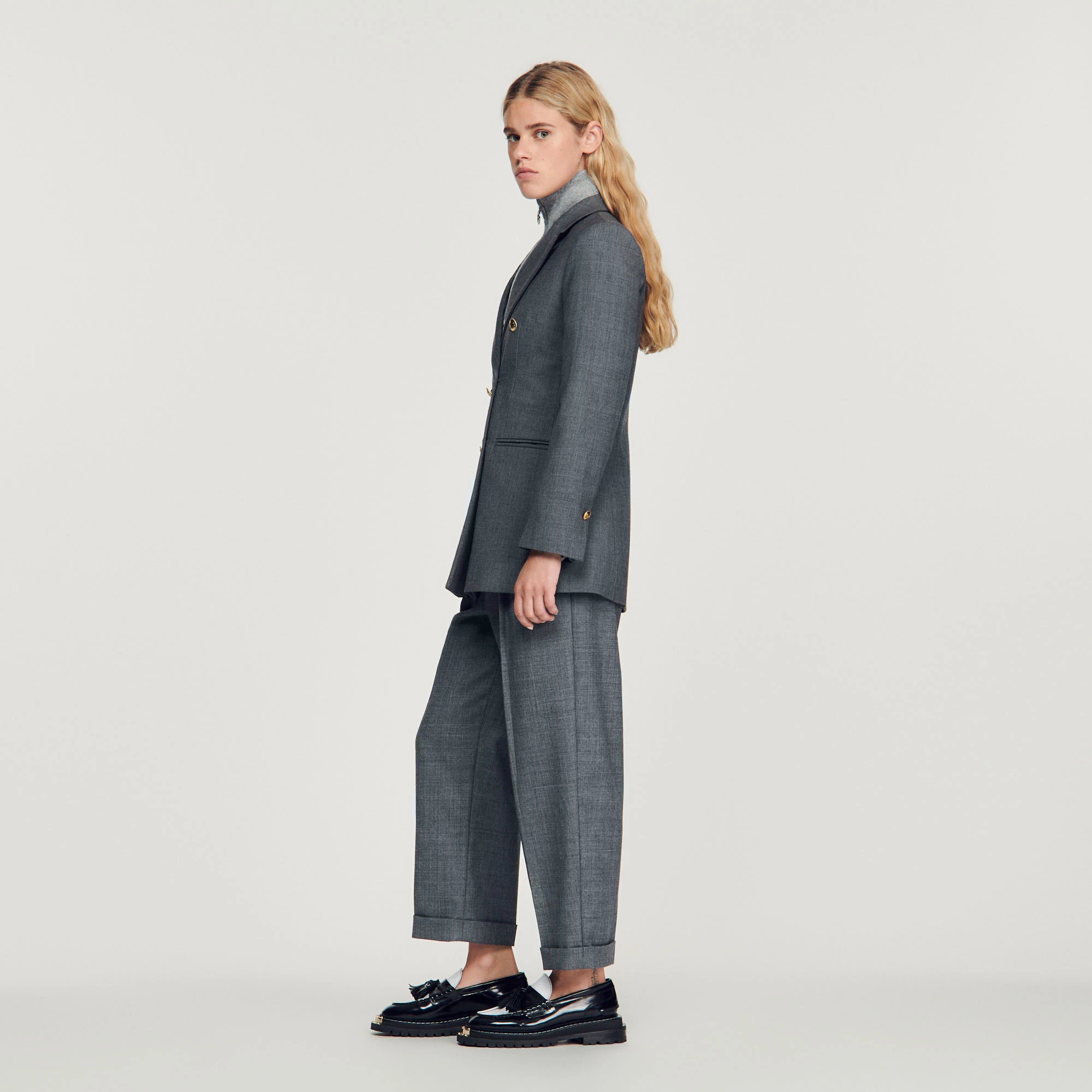 Cheap ???? Sandro Double-breasted Tailored Jacket Dark Grey ???? 6 Cheap ???? Sandro Double-breasted Tailored Jacket Dark Grey ???? - Image 6