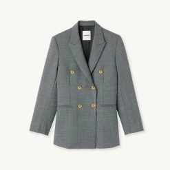 Cheap ???? Sandro Double-breasted Tailored Jacket Dark Grey ???? 13 Cheap ???? Sandro Double-breasted Tailored Jacket Dark Grey ???? -Sandro Shop Sandro SFPVE00744 240 V P