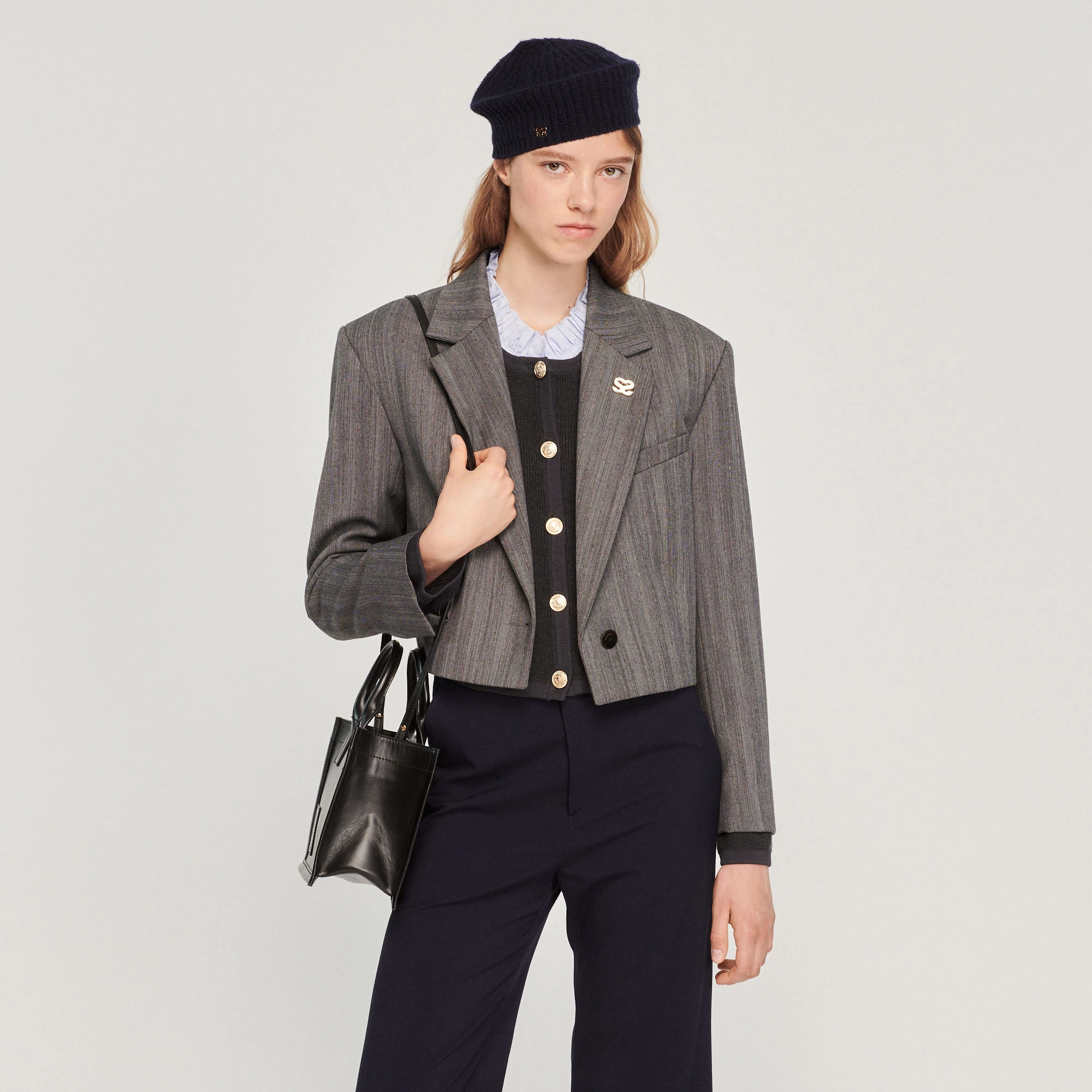 Hot Sale ⭐ Sandro Short Dinner Jacket Dark Grey ???? 4 Hot Sale ⭐ Sandro Short Dinner Jacket Dark Grey ???? - Image 4