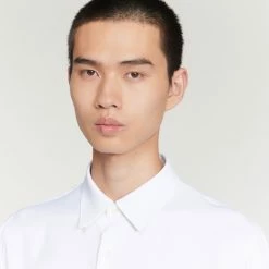 Flash Sale ???? Sandro Flowing Long-sleeved ???? Shirt White ???? -Sandro Shop Sandro SHPCM00662 10 V 5