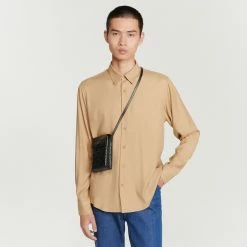 Budget ???? Sandro Flowing Long-sleeved ???? Shirt Beige ????