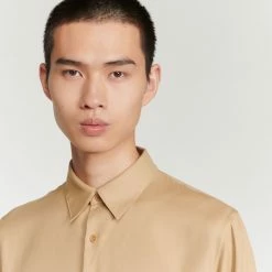 Budget ???? Sandro Flowing Long-sleeved ???? Shirt Beige ???? -Sandro Shop Sandro SHPCM00662 16 V 5