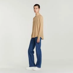Budget ???? Sandro Flowing Long-sleeved ???? Shirt Beige ???? -Sandro Shop Sandro SHPCM00662 16 V 6