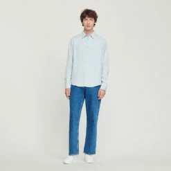 Discount ???? Sandro Flowing Long-sleeved ???? Shirt Sky Blue ????