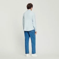 Discount ???? Sandro Flowing Long-sleeved ???? Shirt Sky Blue ???? -Sandro Shop Sandro SHPCM00662 40 V 5