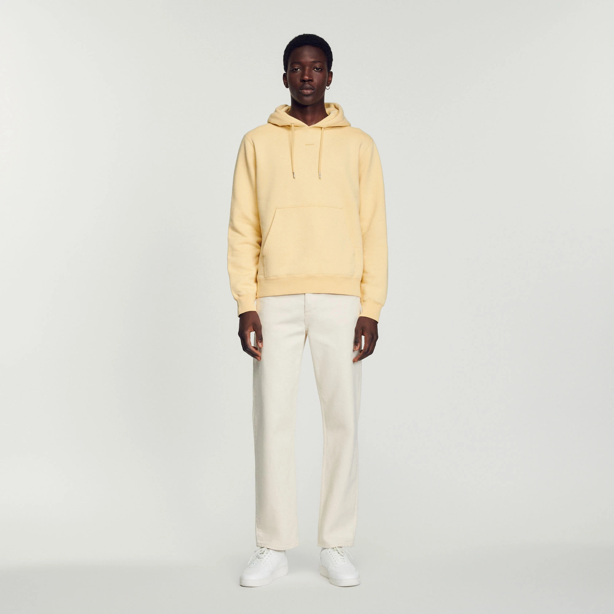 Wholesale ???? Sandro Embroidered Hoodie Men Cream Yellow ???? 3 Wholesale ???? Sandro Embroidered Hoodie Men Cream Yellow ???? - Image 3