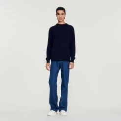 Buy ???? Sandro Cashmere Sweater Dark Navy ???? -Sandro Shop Sandro SHPTR00326 45 H V