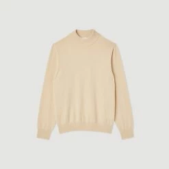 Best Pirce ???? Sandro Cashmere Funnel Neck Sweater Cream ???? -Sandro Shop Sandro SHPTR00331 A058 V P