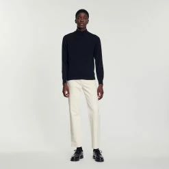 Budget ???? Sandro Cashmere Funnel Neck Sweater Carbon Black ???? -Sandro Shop Sandro SHPTR00331 B224 H V