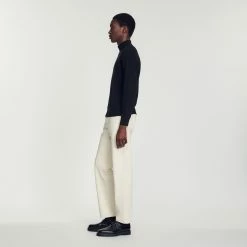 Budget ???? Sandro Cashmere Funnel Neck Sweater Carbon Black ???? -Sandro Shop Sandro SHPTR00331 B224 V 6