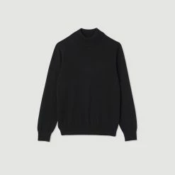 Budget ???? Sandro Cashmere Funnel Neck Sweater Carbon Black ???? -Sandro Shop Sandro SHPTR00331 B224 V P