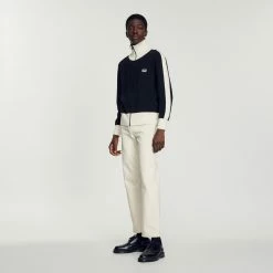 Deals ???? Sandro Two-tone Zip Cardigan Black ✔️